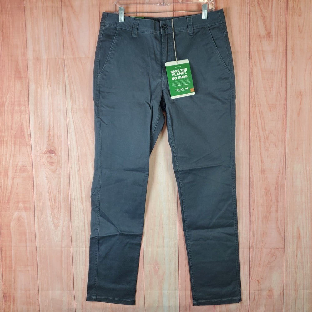 Toad & Co Mission Ridge Lean Chino‎ Pants Mens 36x32 Gray Vintage Wash Straight